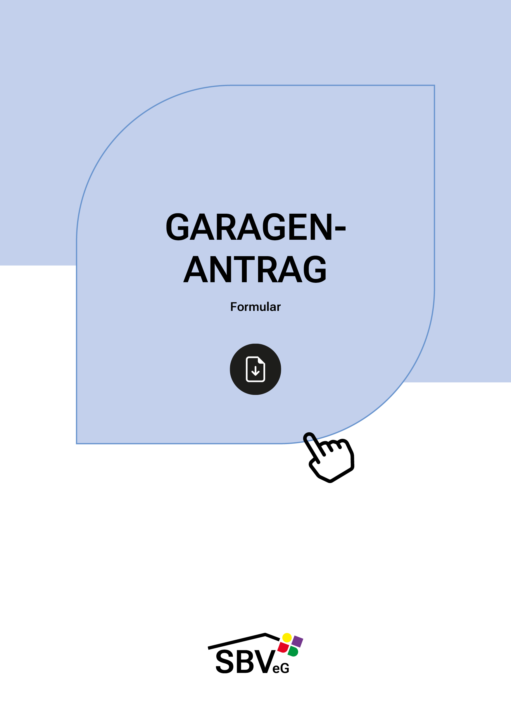 SBV eG – Cover des Formulars: (Tief-) Garagen- und Stellplatzantrag