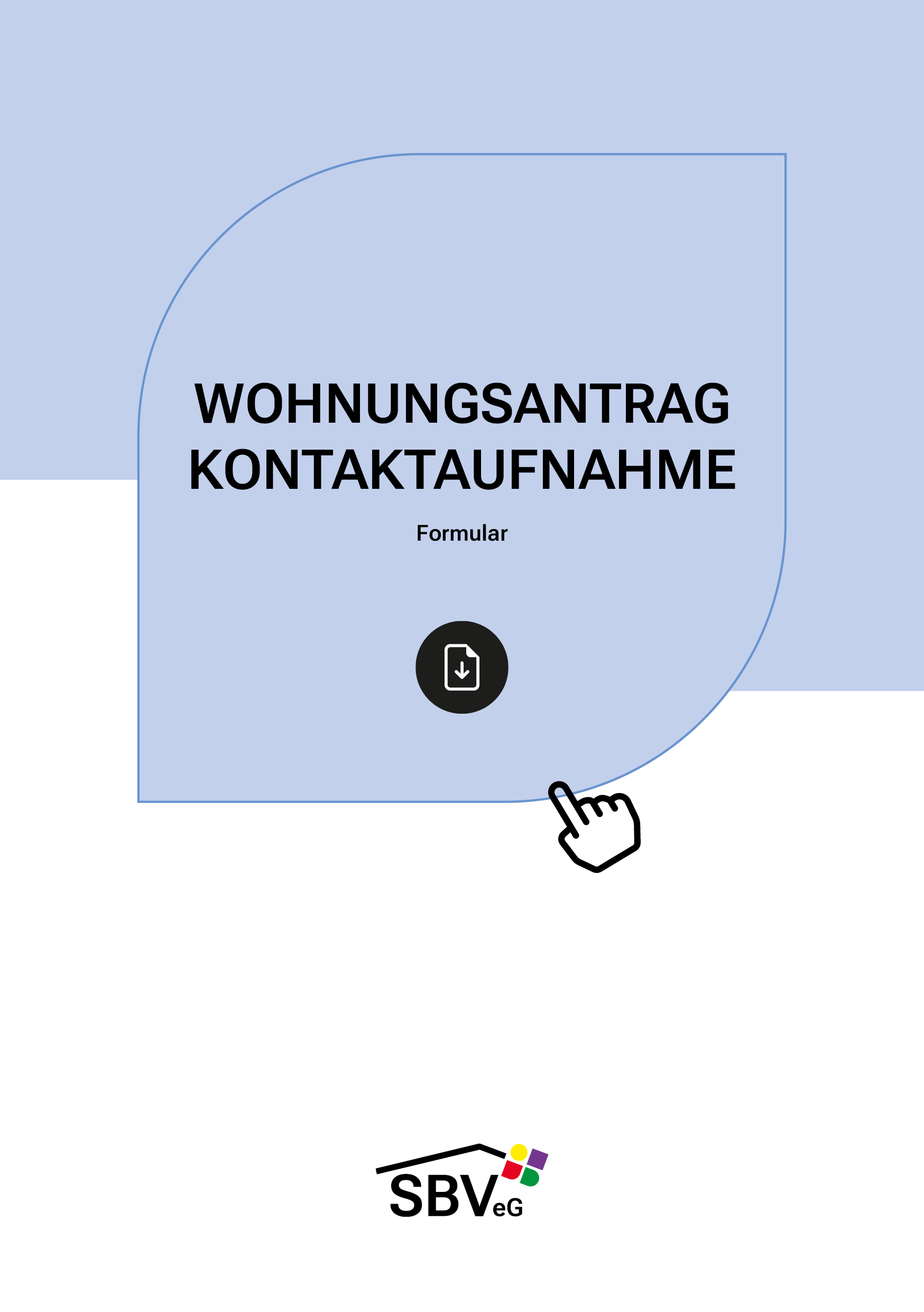 SBV eG – Cover des Formulars: Wohnungsantrag – Kontaktaufnahme